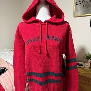 Polo by Ralph Lauren Red Sweater with Black Stripes